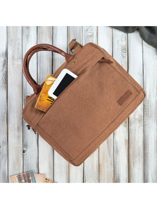 Paolo Peruzzi Tasche für Laptop 14" MacBook Pro 14-Zoll M2 2023/M1 2021 in Braun Farbe E-04-BR
