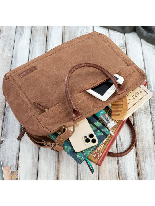 Paolo Peruzzi Tasche für Laptop 14" MacBook Pro 14-Zoll M2 2023/M1 2021 in Braun Farbe E-04-BR