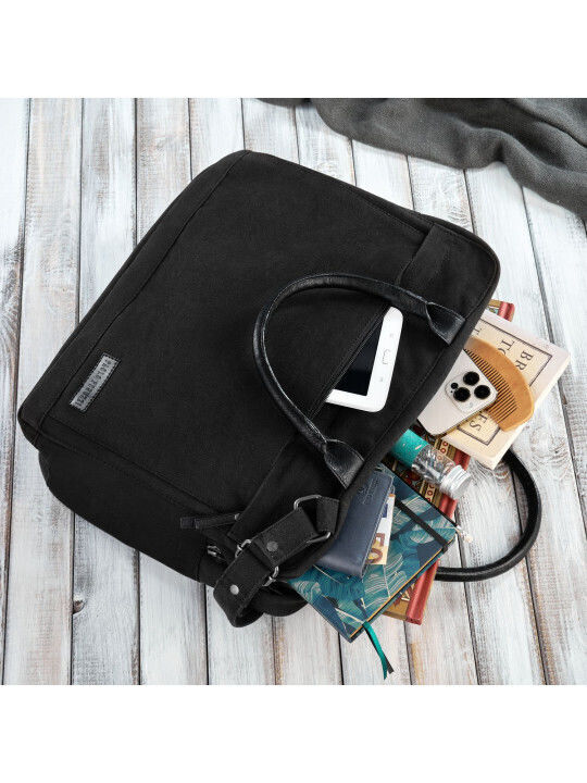 Paolo Peruzzi Geantă pentru laptop 14" MacBook Pro de 14 inchi M2 2023/M1 2021 în culoarea Negru E-04-BL