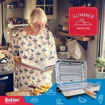 Roller Kappatos 20206 Tabletop Electric Grill Grill 1050W Inox Inox with Lid 32.5cmx24.5cmcm