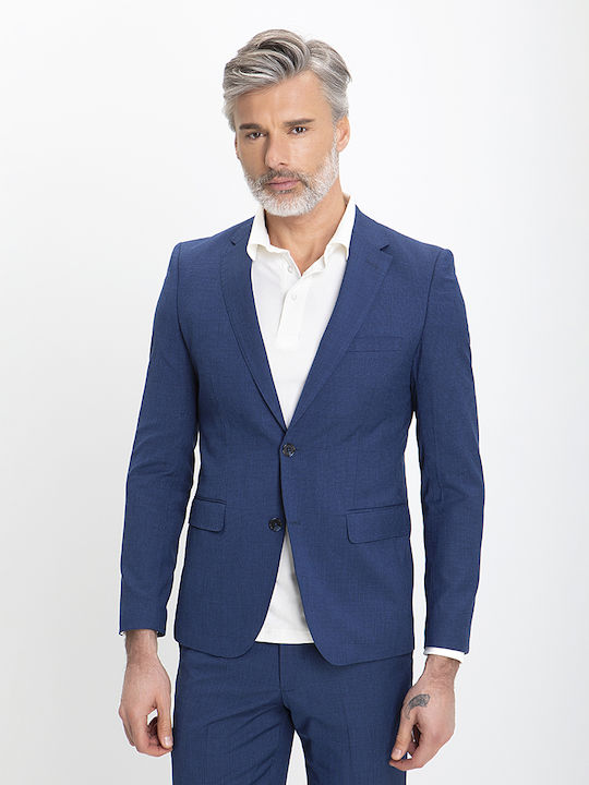 Donini Uomo Exclusive Costum Bărbați cu Croială Strâmtă BLUE