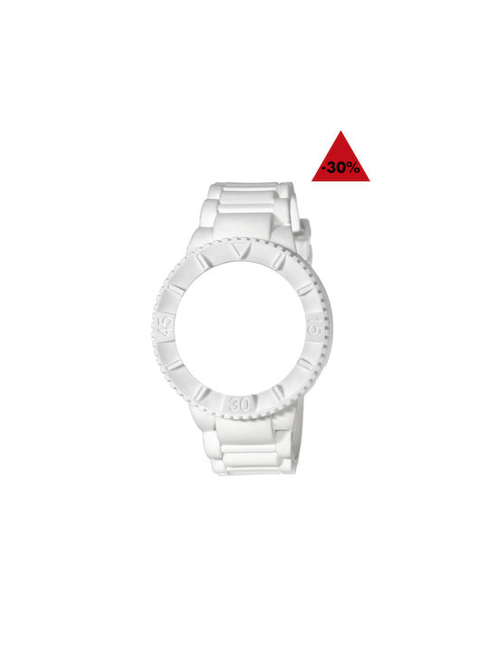 WATX & CO Καουτσούκ Λουράκι Λευκό 43mm
