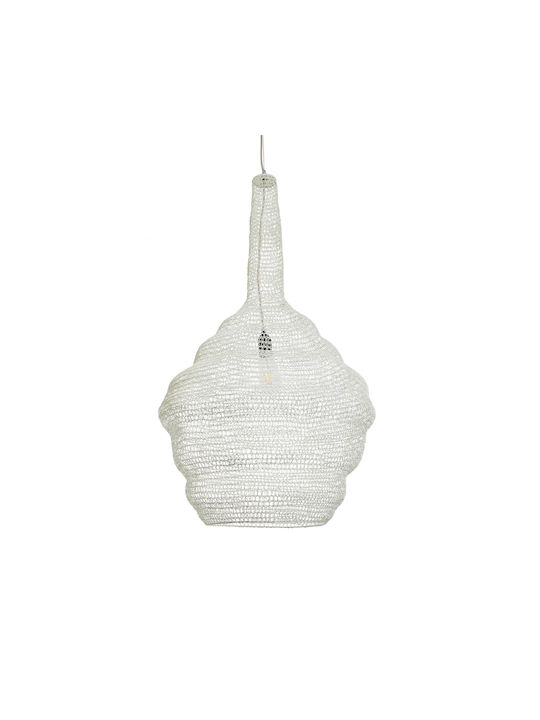 GloboStar Kentucky Ceiling Light Beige Grid with E27 Socket 60x90x90cm