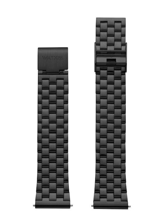 WATX & CO Μεταλλικό Μπρασελέ Μαύρο 38mm