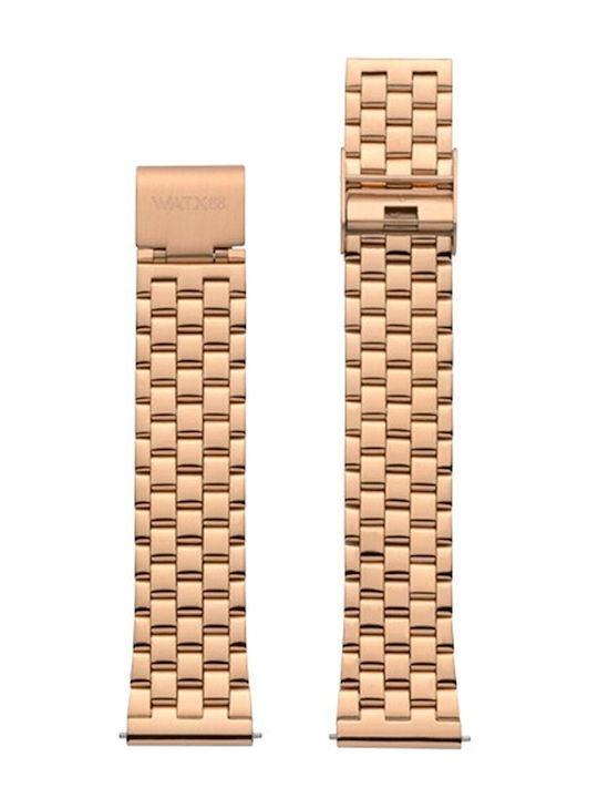 WATX & CO Μεταλλικό Μπρασελέ Ροζ Χρυσό 38mm