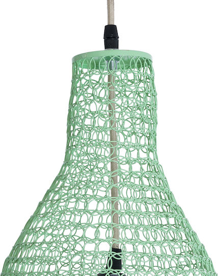 GloboStar Kentucky Lumini Suspendate Turcoaz Rețea cu Bază de Bec E27 40x70x70cm