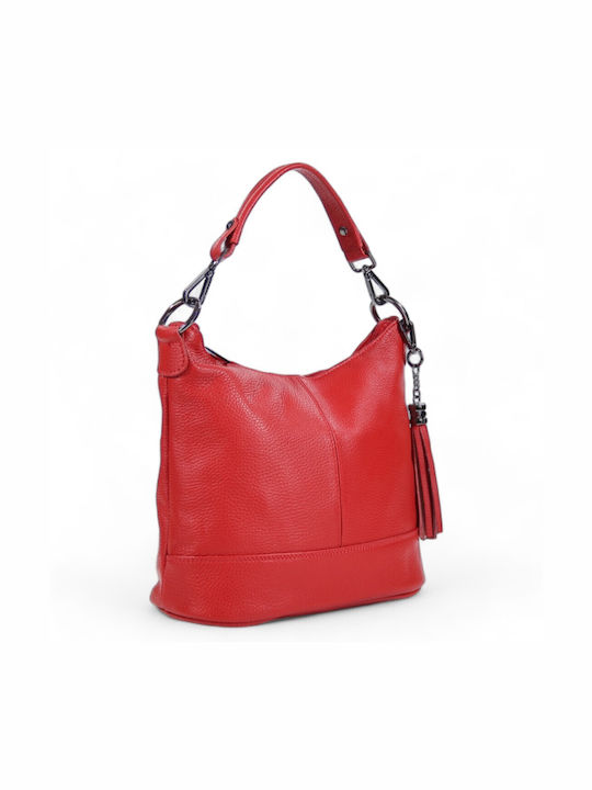 Leather Women's Bag Shoulder Red