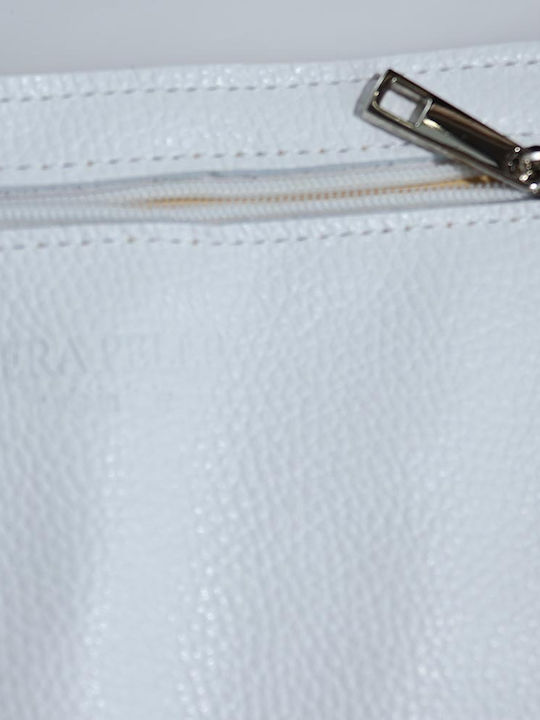 Damen Leder Shopper Tasche Weiß