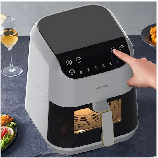 Deerma Air Fryer με Wi-Fi 5.5lt Λευκό DEM-KZ130W