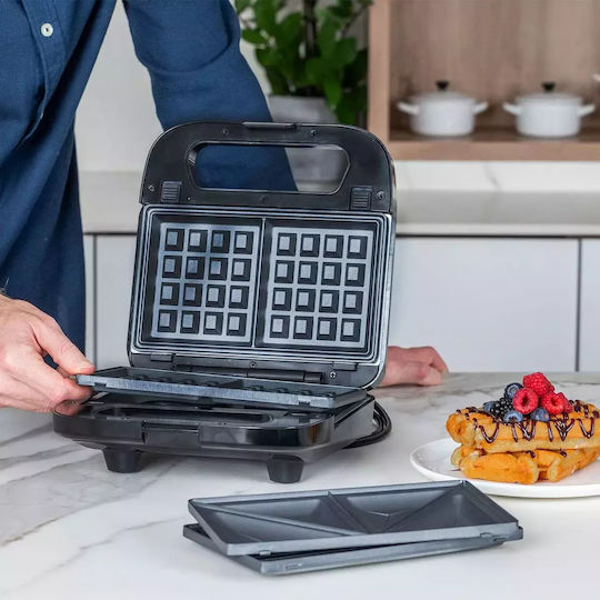 Black & Decker Сандвич тостер с подвижни плочи за 2 Сандвичи 750W Сив