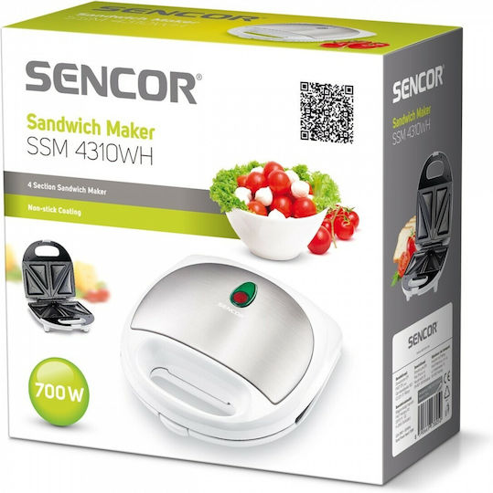 Sencor Τοστιέρα για 2 Τοστ 700W Λευκή