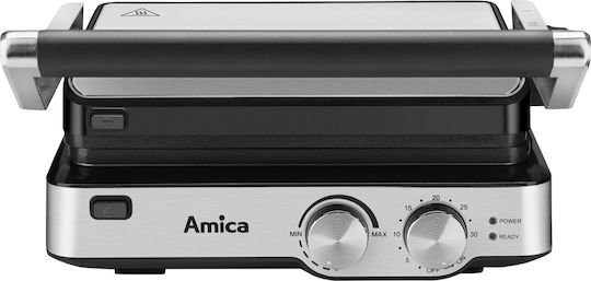 Amica GK 4011 Τοστιέρα με Αποσπώμενες Πλάκες για 4 Τοστ 2000W Inox
