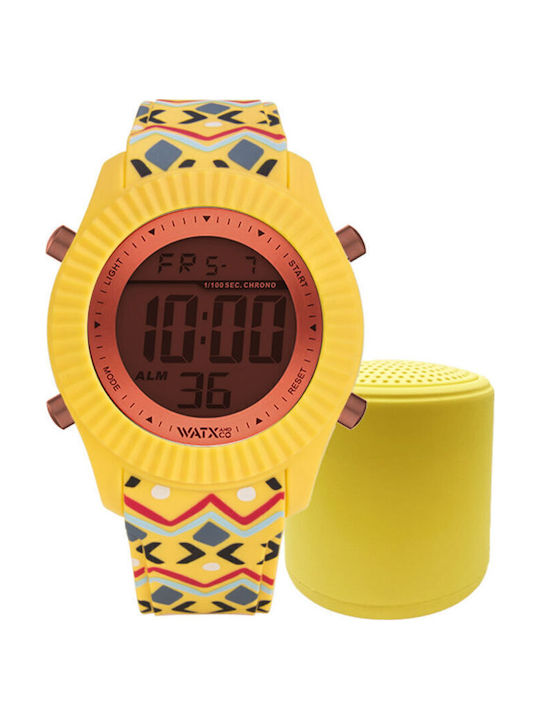WATX & CO Women's Watch with Orange Rubber Strap