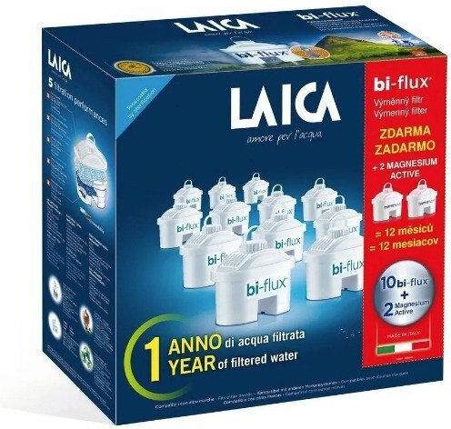 Laica Water Filter Replacement for Jug from Activated Carbon Bi-Flux Universal 12pcs