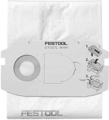 Festool SC FIS-CT MINI/5 Staubsaugerbeutel 5Stück Kompatibel mit Staubsauger Festool