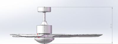 IQ Deckenventilator 132cm mit Licht und Fernbedienung Silber