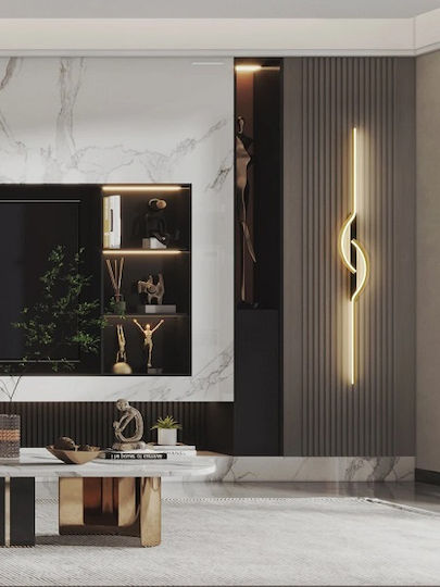 H31 Modern Wall Lamp with Integrated LED and Warm White Light Gold 8x8x31cm