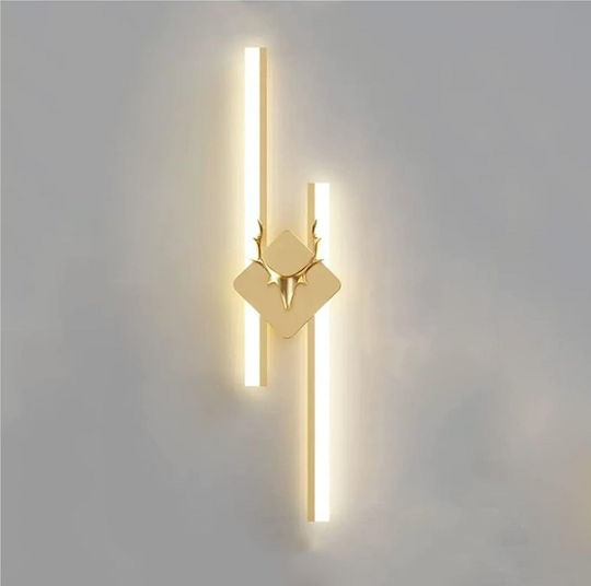 Ph096 Modern Wall Lamp with Integrated LED and Warm White Light Gold 50x16x5cm