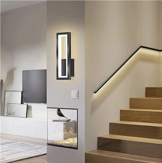 Modern Leuchte Wand mit Integrierter LED und Warmweißes Licht Schwarz 32x12.5x5cm