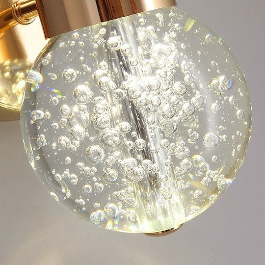 H21 Modern Wall Lamp with Integrated LED and Warm White Light Gold 8.5x8.5x21cm