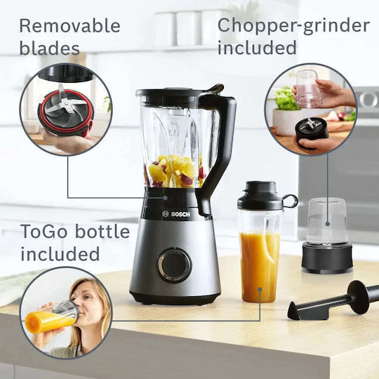 Bosch Serie 4 Blender With Glass Jug 1.5 Lt 1200W Black