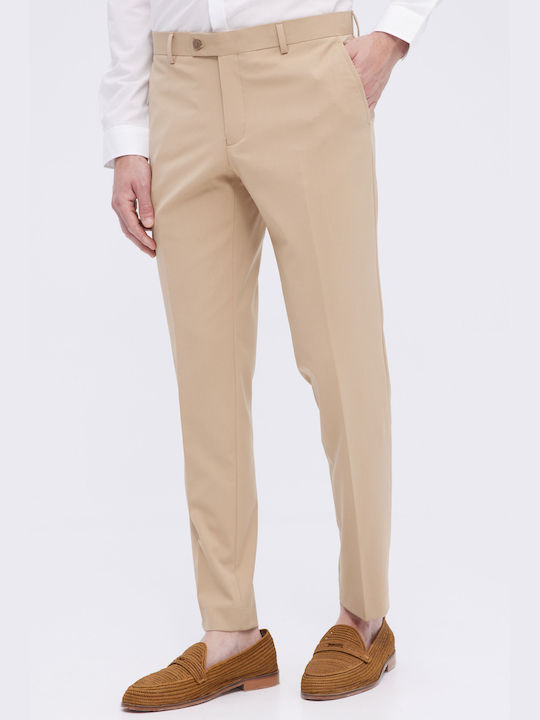 Classic Beige Trousers Narrow Line Aristoteli Bitsiani