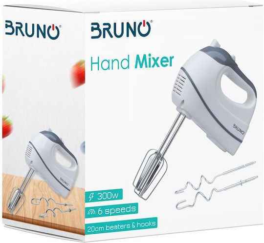 Bruno Μίξερ Χειρός 300W Λευκό