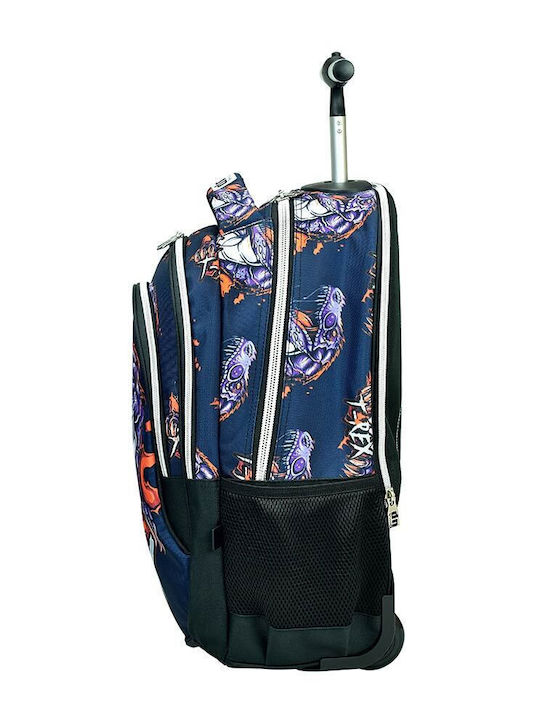 Back Me Up T-rex School Bag Trolley Elementary, Elementary in Blue color 30Liters