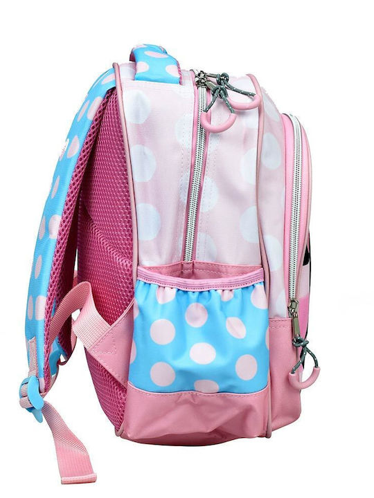 Gim Polka Dot Power Σχολική Τσάντα Πλάτης Νηπιαγωγείου Ροζ με Θήκη για Παγούρι 12lt 2024