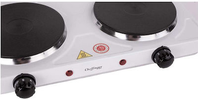 Cheffinger Enamel Countertop Double Burner White