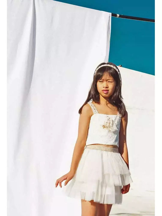 Εβίτα Kids Set with Skirt Summer 2pcs white