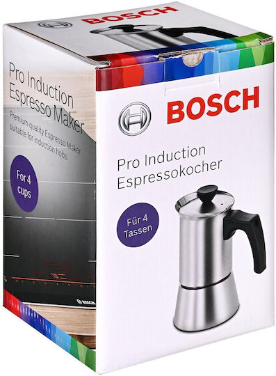 Bosch Μπρίκι Espresso 6cups Inox Ασημί