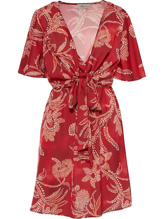Summer Mini Dress for Wedding Christening Satin Red