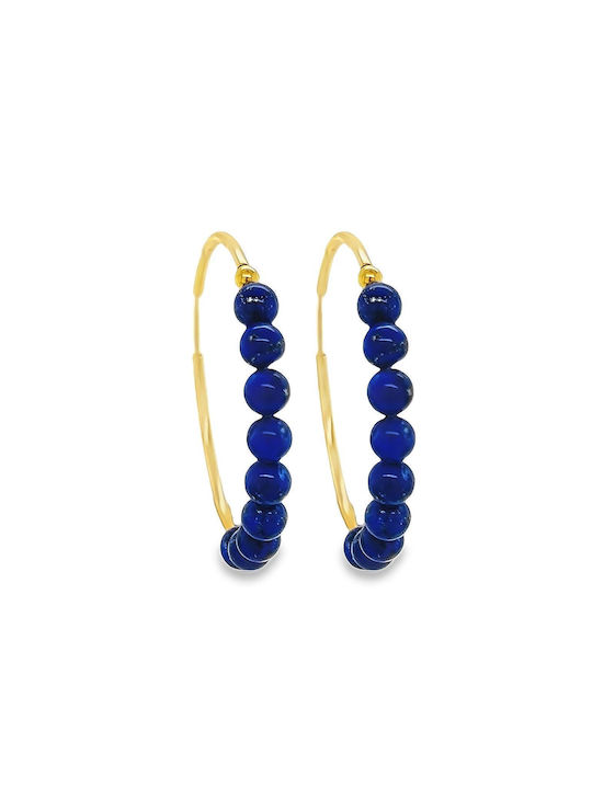 Xryseio Earrings Hoops made of Gold 18K with Stones