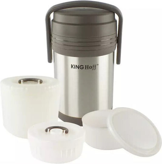 KING Hoff Δοχείο Φαγητού Inox Θερμός Ασημί 1.5lt