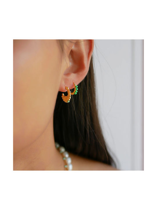 Enamel Copenhagen Earrings Hoops made of Silver Gold Plated