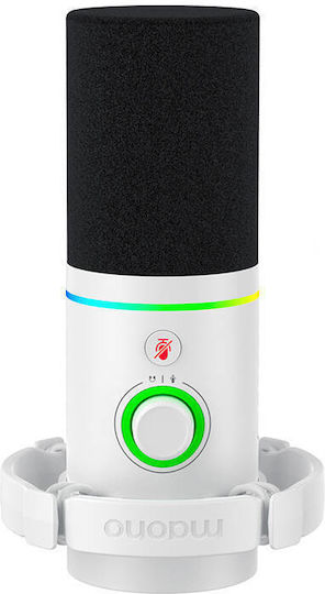 Maono PD200x Δυναμικό Μικρόφωνο Επιτραπέζιο, Shock Mounted για Φωνητικά σε Λευκό Χρώμα
