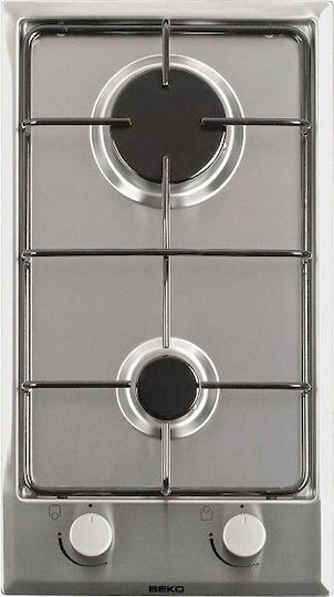 Beko Domino Gas Cooktop Autonomous Inox 29x51εκ. Silver