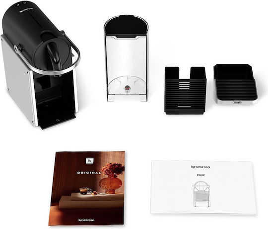 De'Longhi Pixie Pod Coffee Machine Nespresso Pressure 19bar Silver