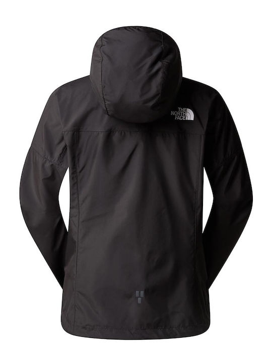 The North Face Higher Women's Running Short Lifestyle Jacket Waterproof and Windproof for Spring or Autumn with Hood Black