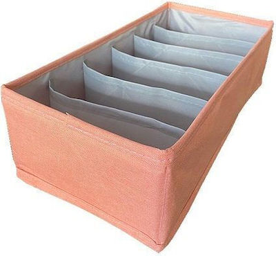 Νο7 Ε-4123 Fabric Drawer Organizer for Socks in Pink Color 32x32x9cm 1pcs