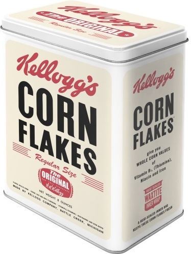 Nostalgic Art Kelloggs Retro Cereal Box with Metallic White Lid 3000ml