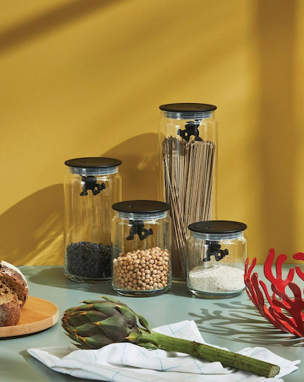 Alessi Vază Utilizare Generală Cu Capac Ermetic Sticlă Transparentă 1400ml