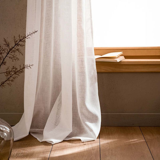 Gofis Home Перде С Копчета Combe Бяло 200x275см