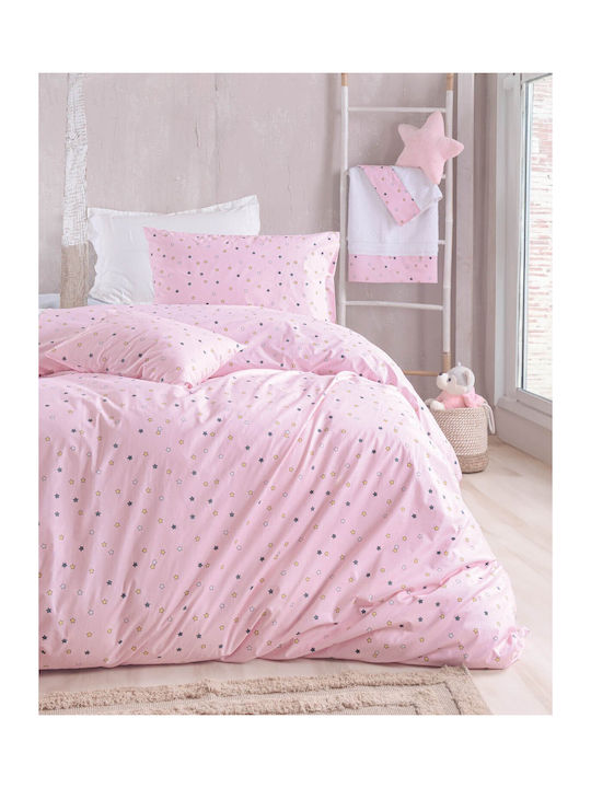 Rythmos Duvet Cover Set Cotton Queen with 2 Pillowcases 225x250 Blaze Pink