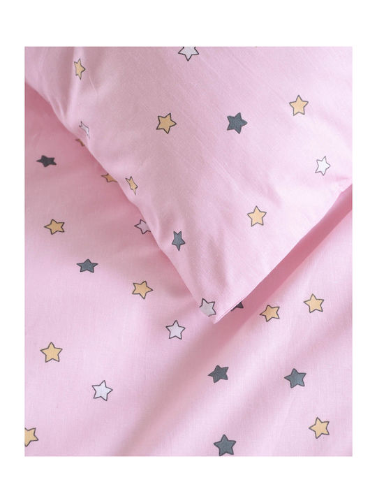 Rythmos Duvet Cover Set Cotton Queen with 2 Pillowcases 225x250 Blaze Pink