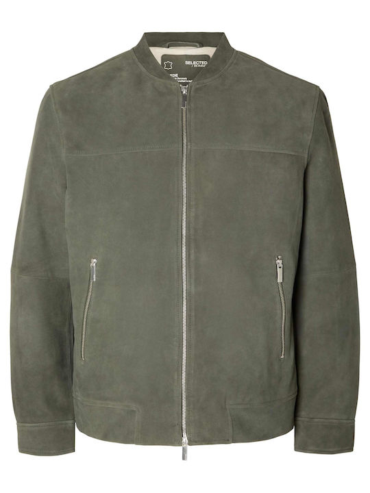 Selected Geacă pentru bărbați Bomber Dark Olive Green