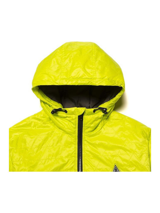 HUF Men's Puffer Jacket Yellow