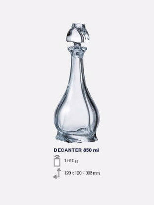 Bohemia Cristal Carafă de Servire Vin cu Dop Transparentă 1buc