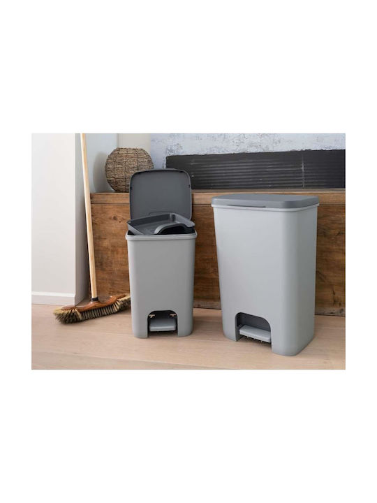 Curver Plastic Waste Bin with Pedal Gray 20lt